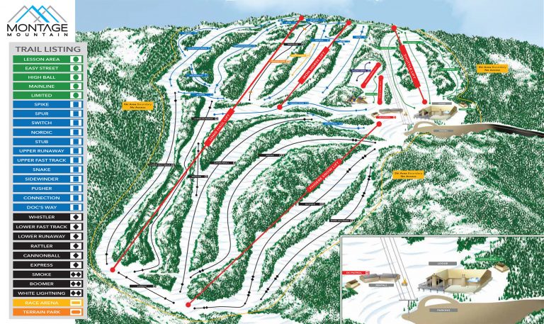 Pocono Ski Resort | Montage Mountain Trail Map | PA Ski Resort | Skiing ...